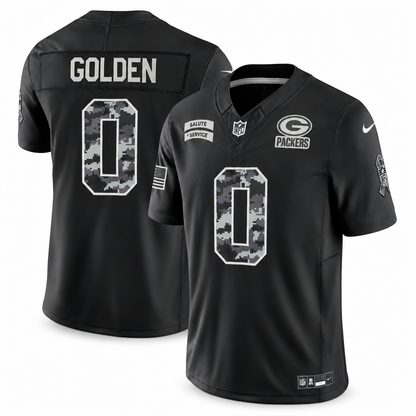 Men's Green Bay Packers 2026 Salute to Service Stitched Limited Jersey - Black