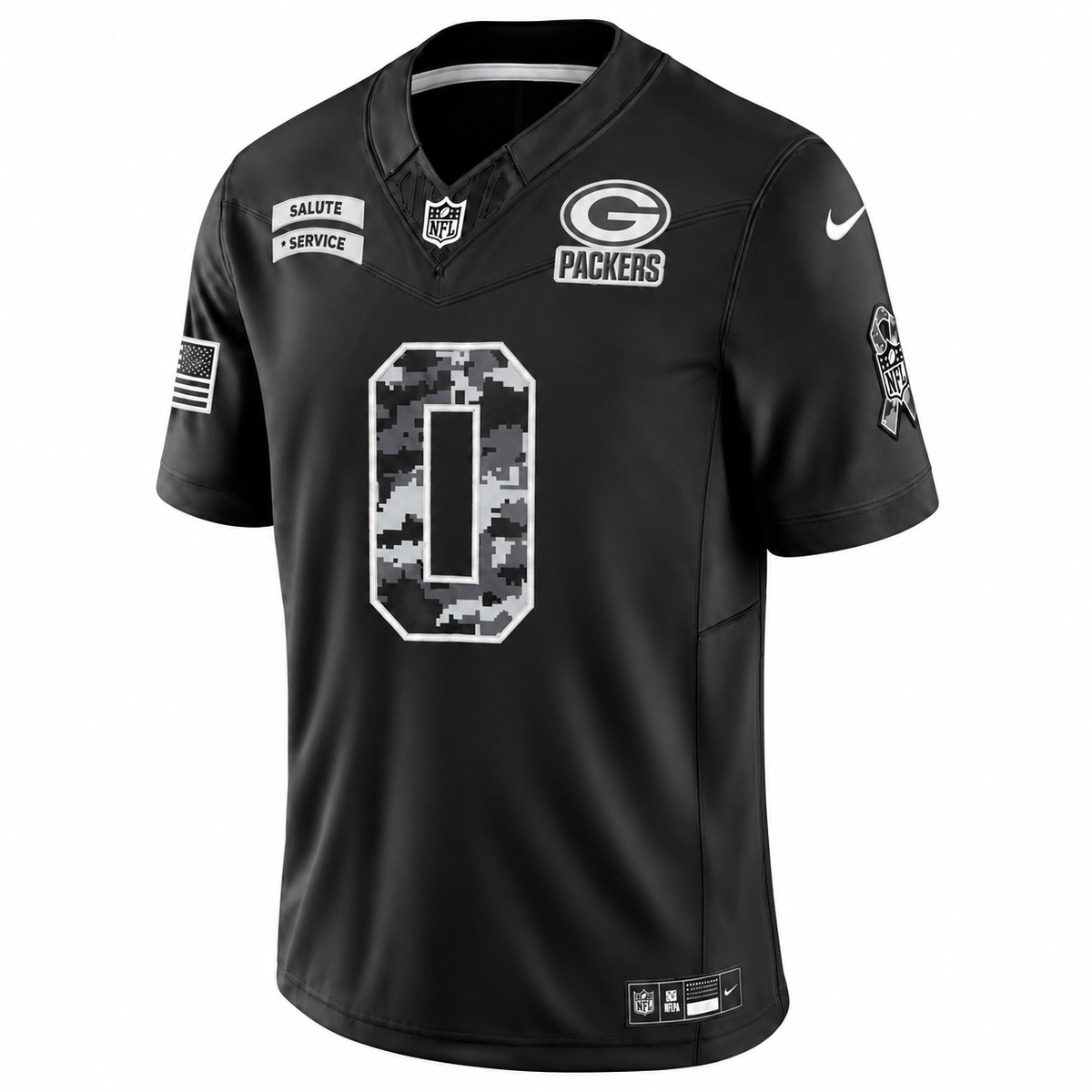 Men's Matthew Golden Green Bay Packers 2026 Salute to Service Stitched Limited Jersey - Black