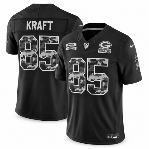 Men's Green Bay Packers 2026 Salute to Service Stitched Limited Jersey - Black