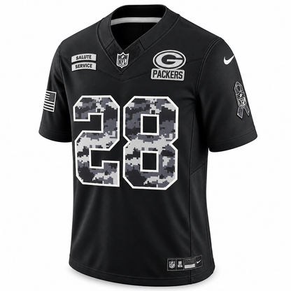 Men's Trey Smack Green Bay Packers 2026 Salute to Service Stitched Limited Jersey - Black
