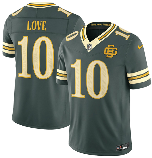 Men's Jordan Love Green Bay Packers 2026 Rivalries Collection Stitched Limited Jersey - Green