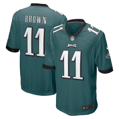 Men's Philadelphia Eagles A.J. Brown Midnight Green Game Jersey