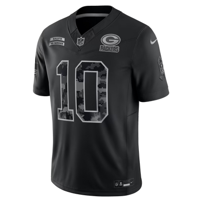 Men's Jordan Love Green Bay Packers 2026 Salute to Service Stitched Limited Jersey - Black